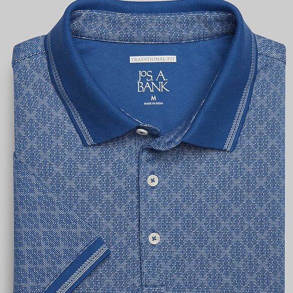 Jos A Bank Traveler Collection Traditional Fit Comfort Stretch Jacquard Polo XLT - Picture 1 of 2